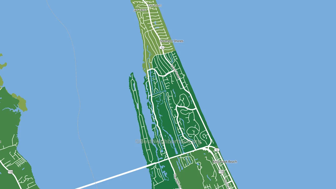 Southern Shores, NC block-group voter-turnout map