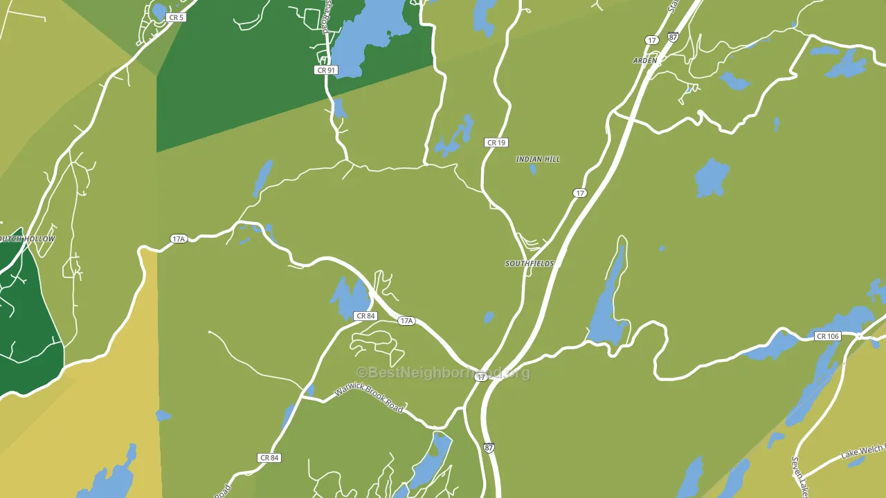 Southfields, NY block-group voter-turnout map