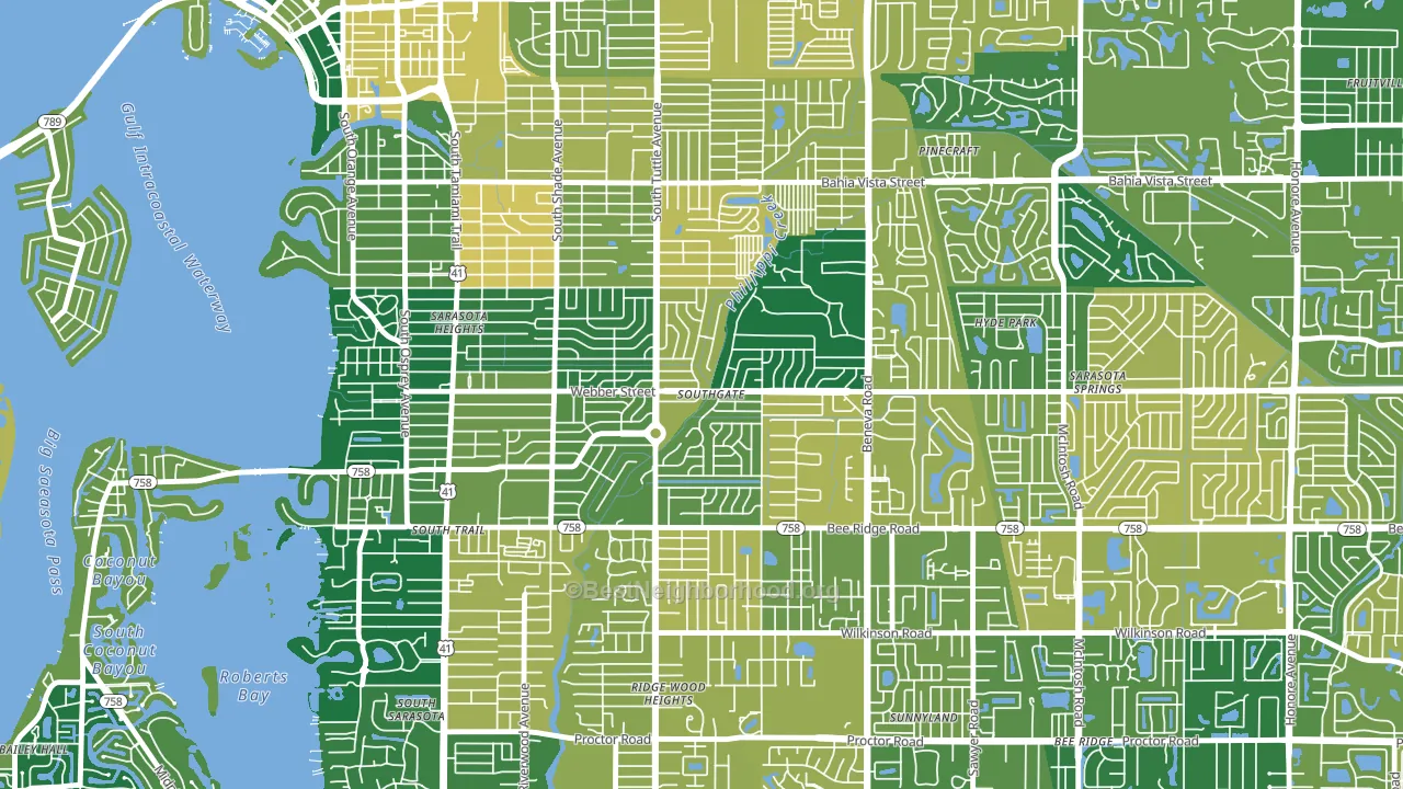 Southgate, FL block-group voter-turnout map