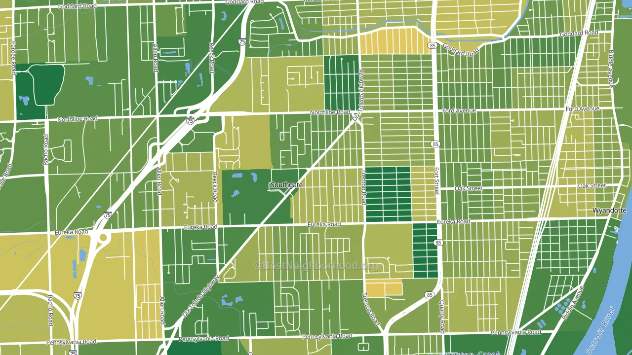 Southgate, MI block-group voter-turnout map