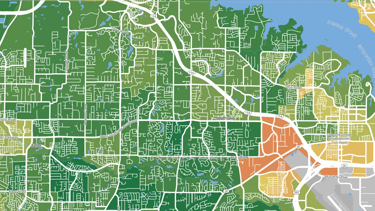 Southlake, TX block-group voter-turnout map