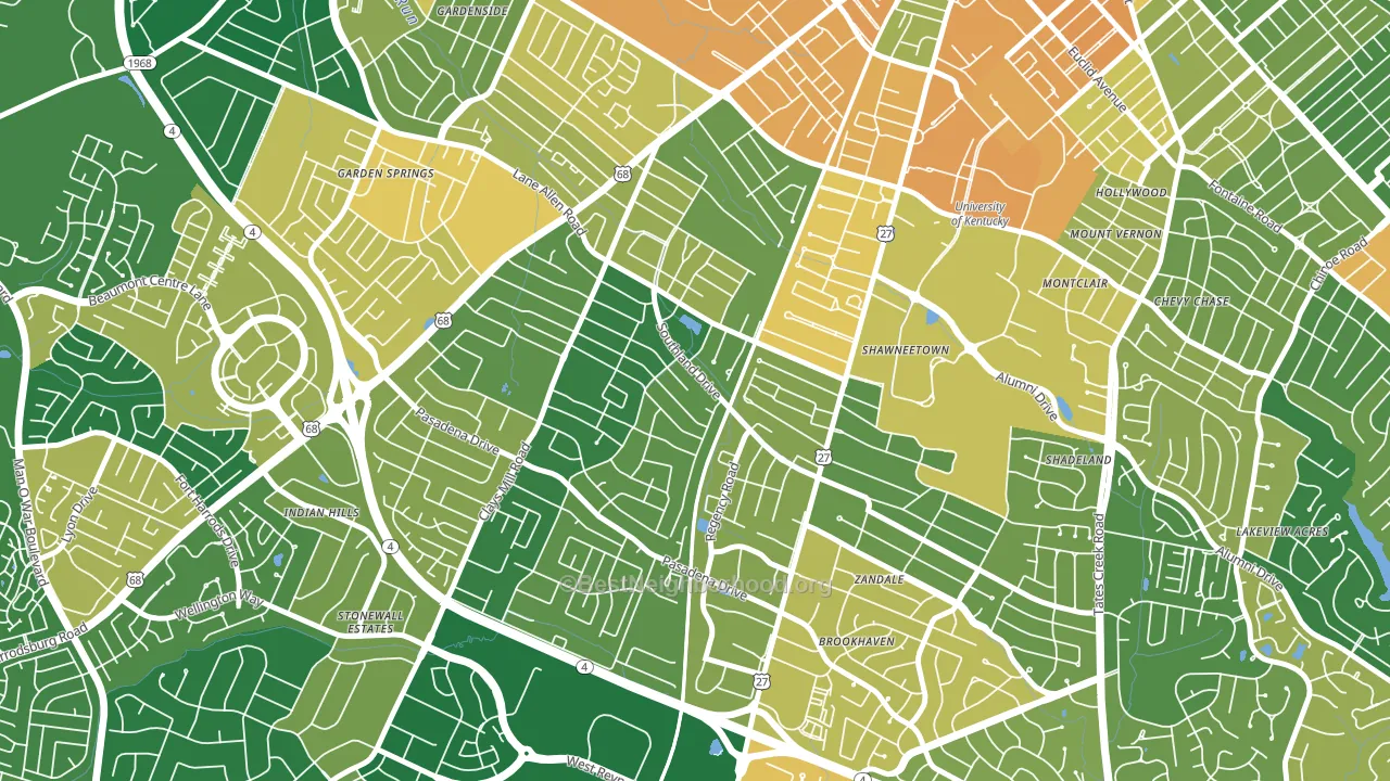 Southland Deerfield Open Gates, Lexington, KY block-group voter-turnout map