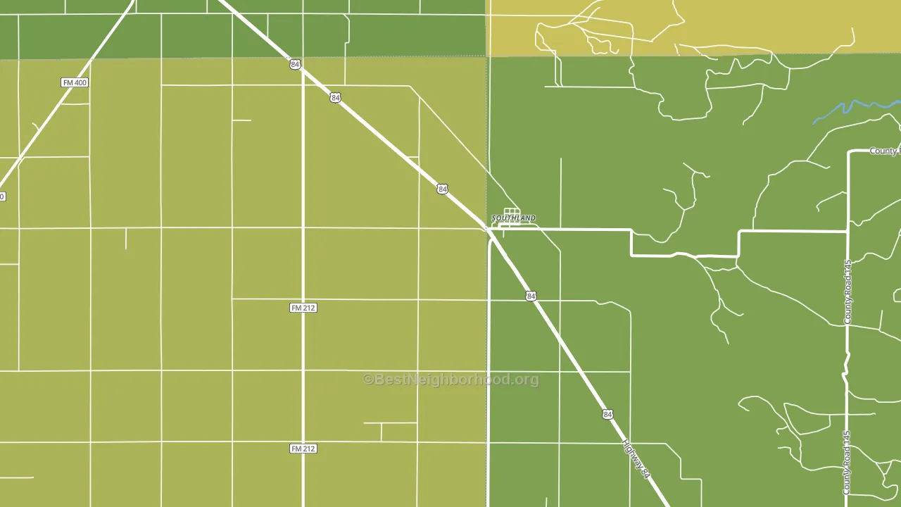 Southland, TX block-group voter-turnout map
