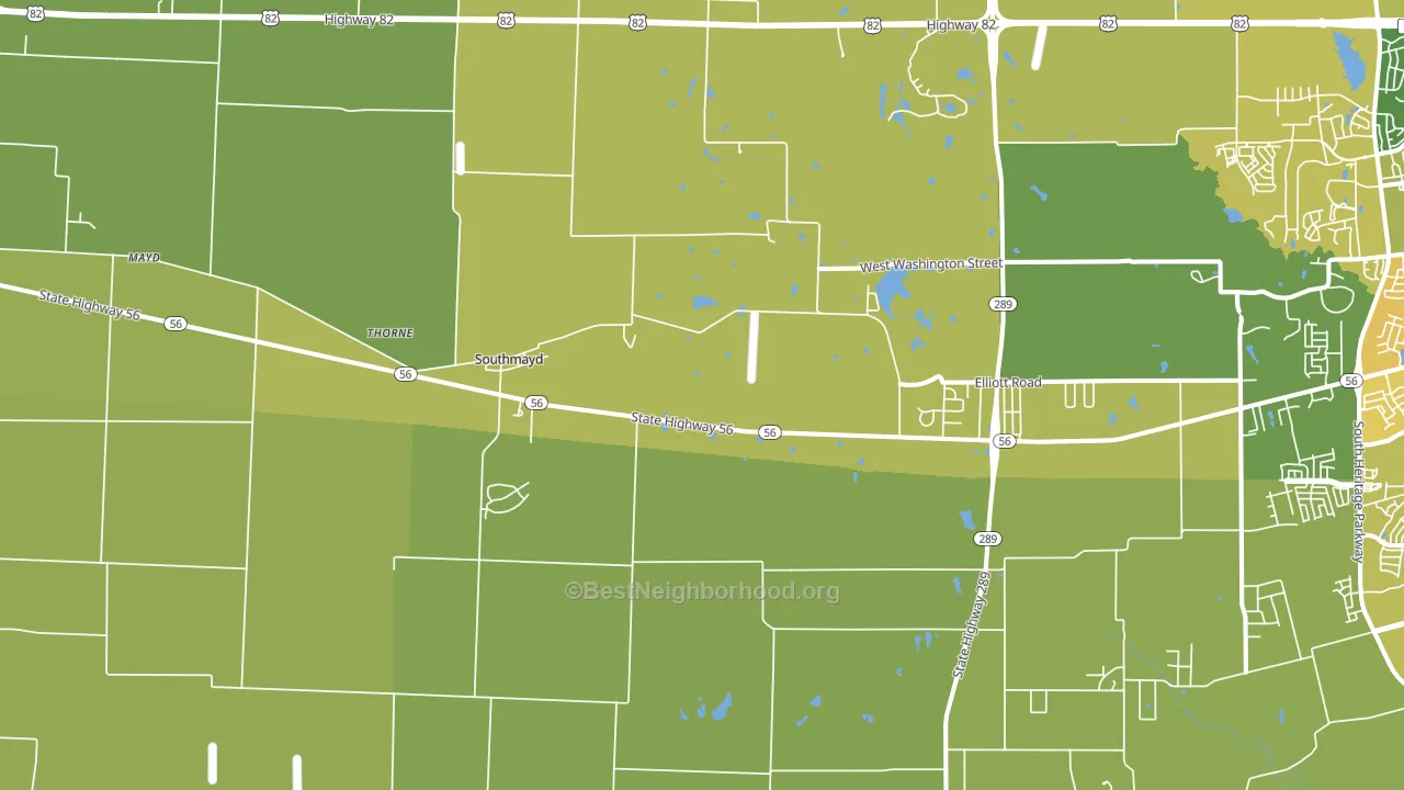 Southmayd, TX block-group voter-turnout map
