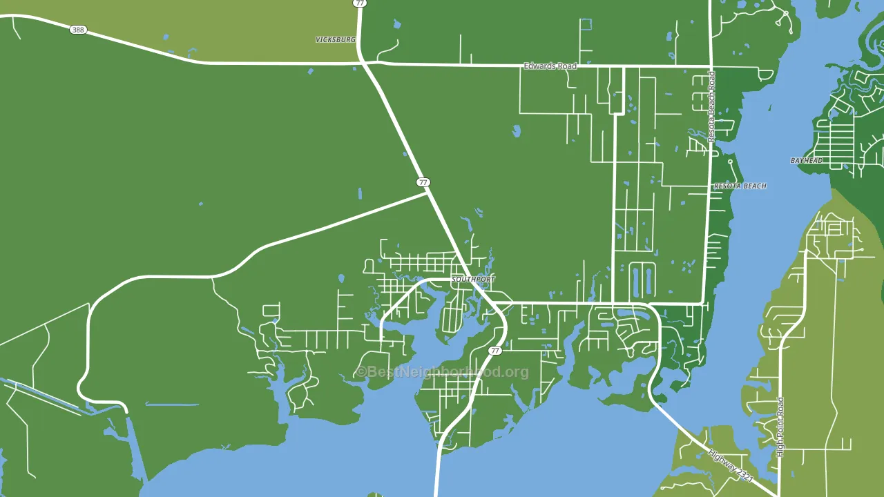 Southport, FL block-group voter-turnout map