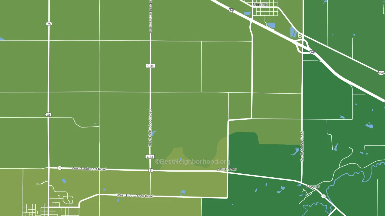 Southport, IL block-group voter-turnout map
