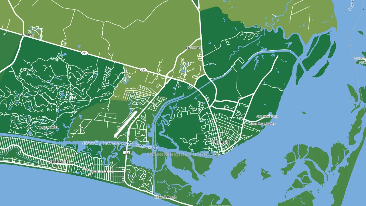 Southport, NC block-group voter-turnout map
