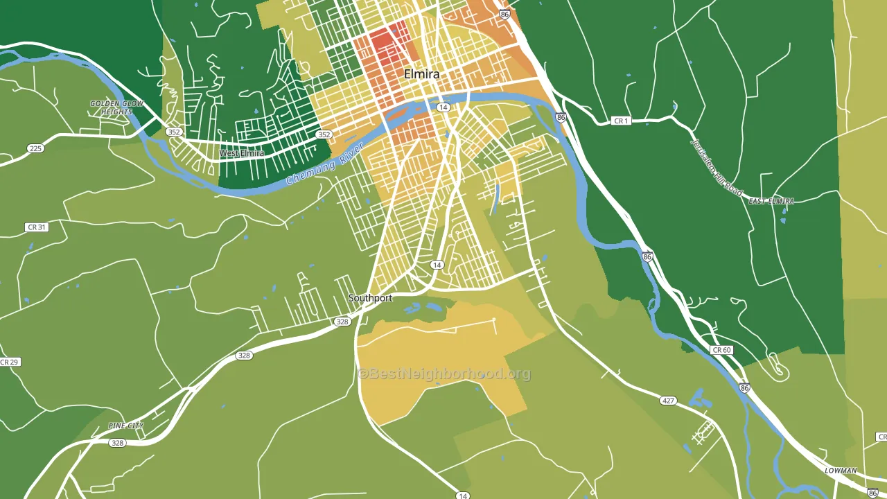 Southport, NY block-group voter-turnout map