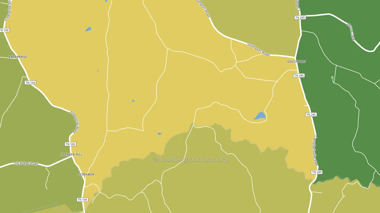 Southport, TN block-group voter-turnout map