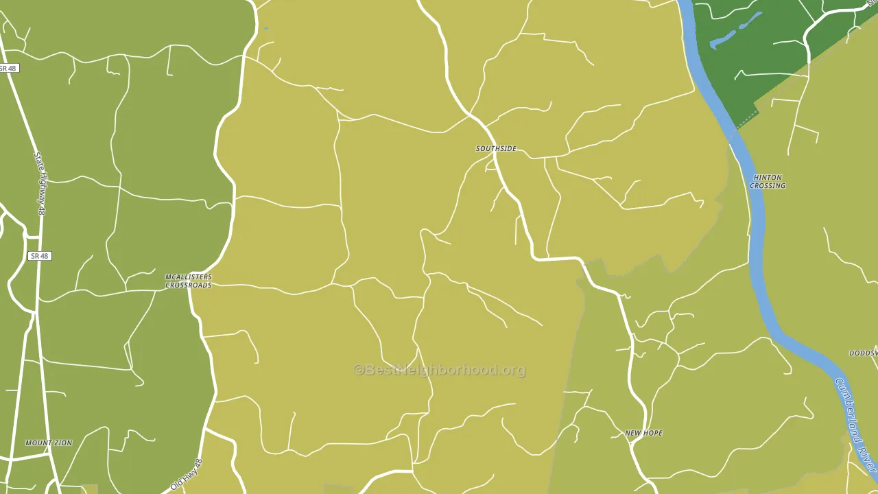 Southside, TN block-group voter-turnout map