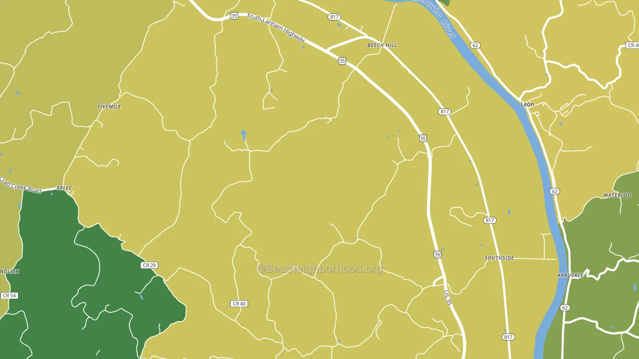 Southside, WV block-group voter-turnout map