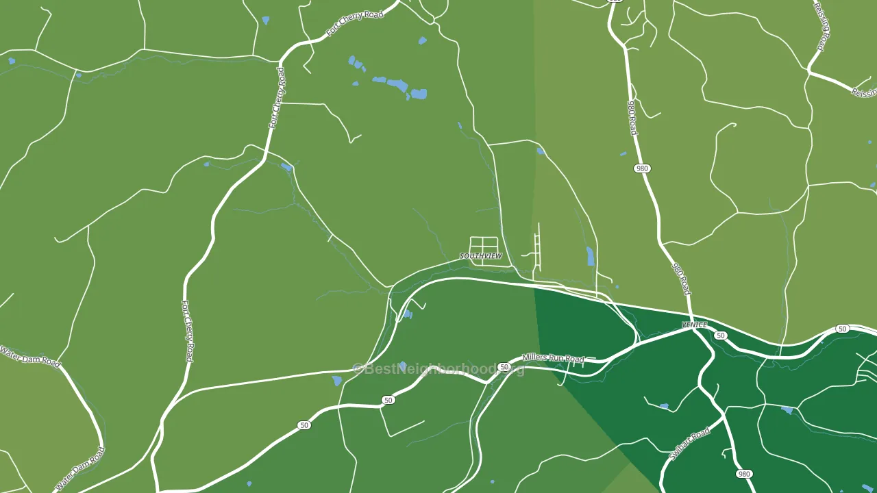 Southview, PA block-group voter-turnout map