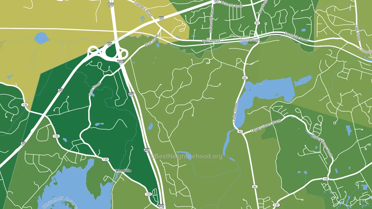 Southville, MA block-group voter-turnout map
