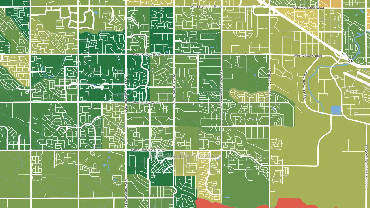 Southwest Ada, Boise, ID block-group voter-turnout map
