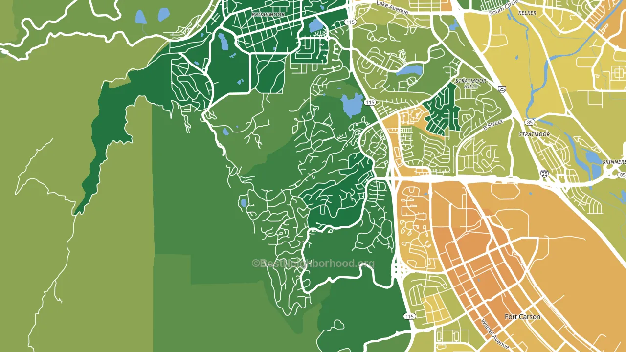 Southwest Colorado Springs, Colorado Springs, CO block-group voter-turnout map
