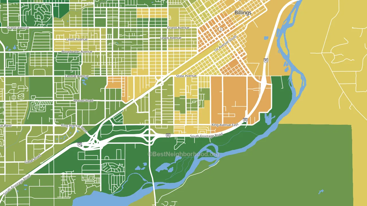 Southwest Corridor, Billings, MT block-group voter-turnout map