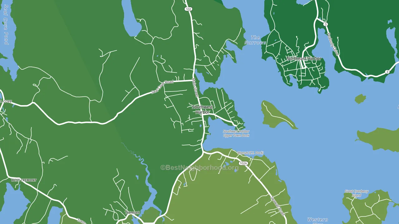 Southwest Harbor, ME block-group voter-turnout map