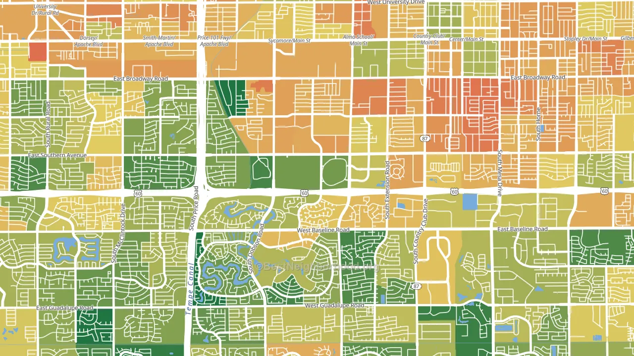 Southwest Mesa, Mesa, AZ block-group voter-turnout map