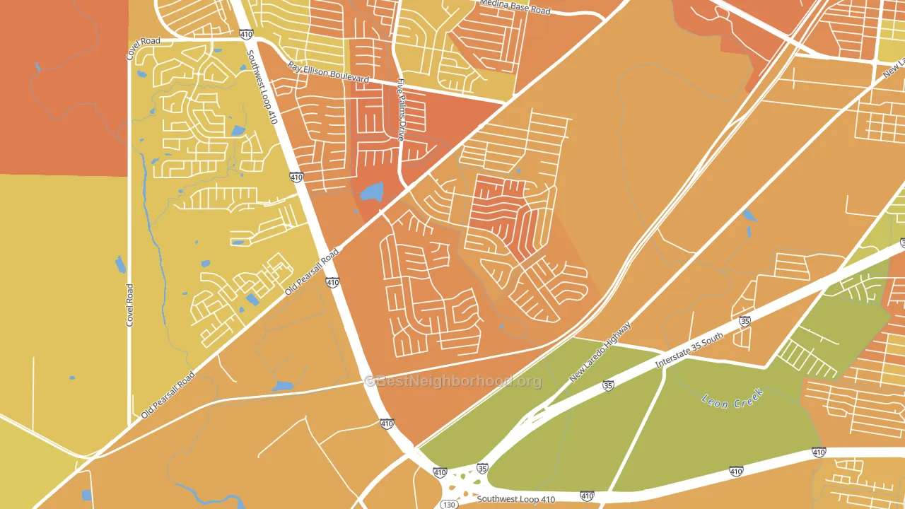 Southwest, San Antonio, TX block-group voter-turnout map