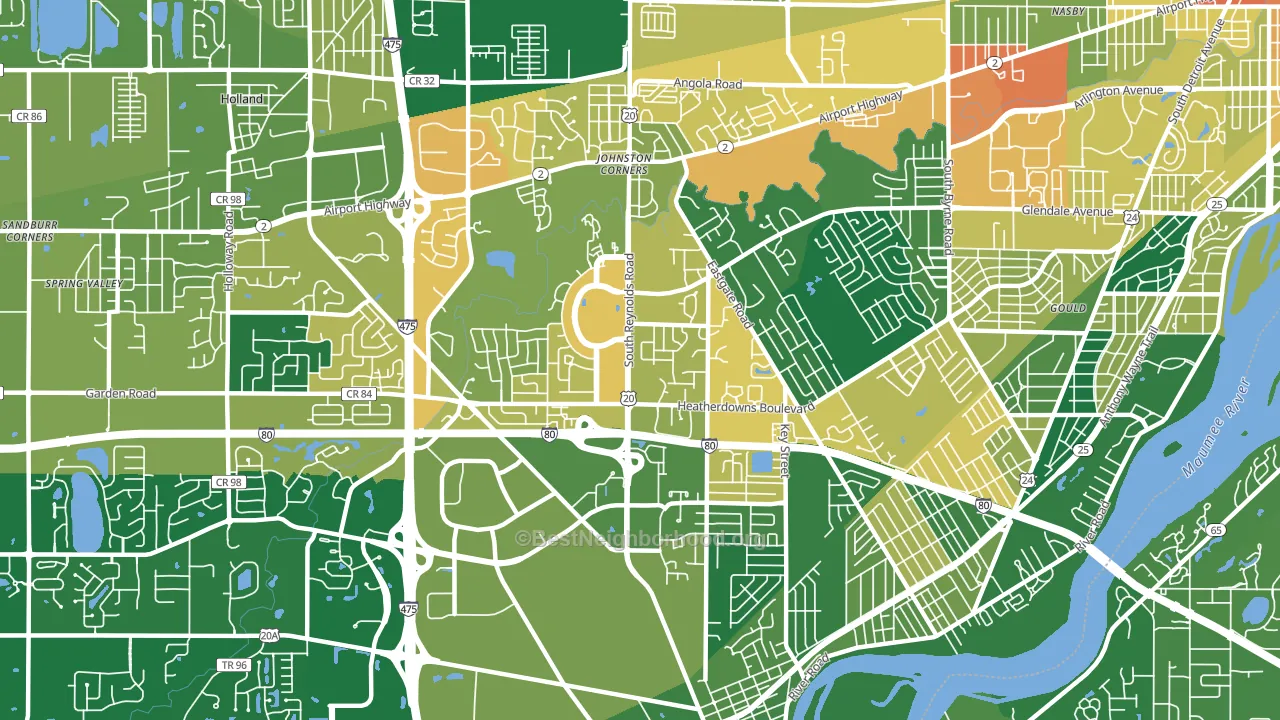 Southwyck, Toledo, OH block-group voter-turnout map
