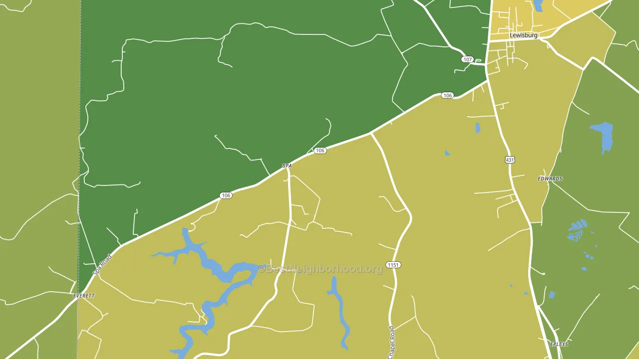Spa, KY block-group voter-turnout map