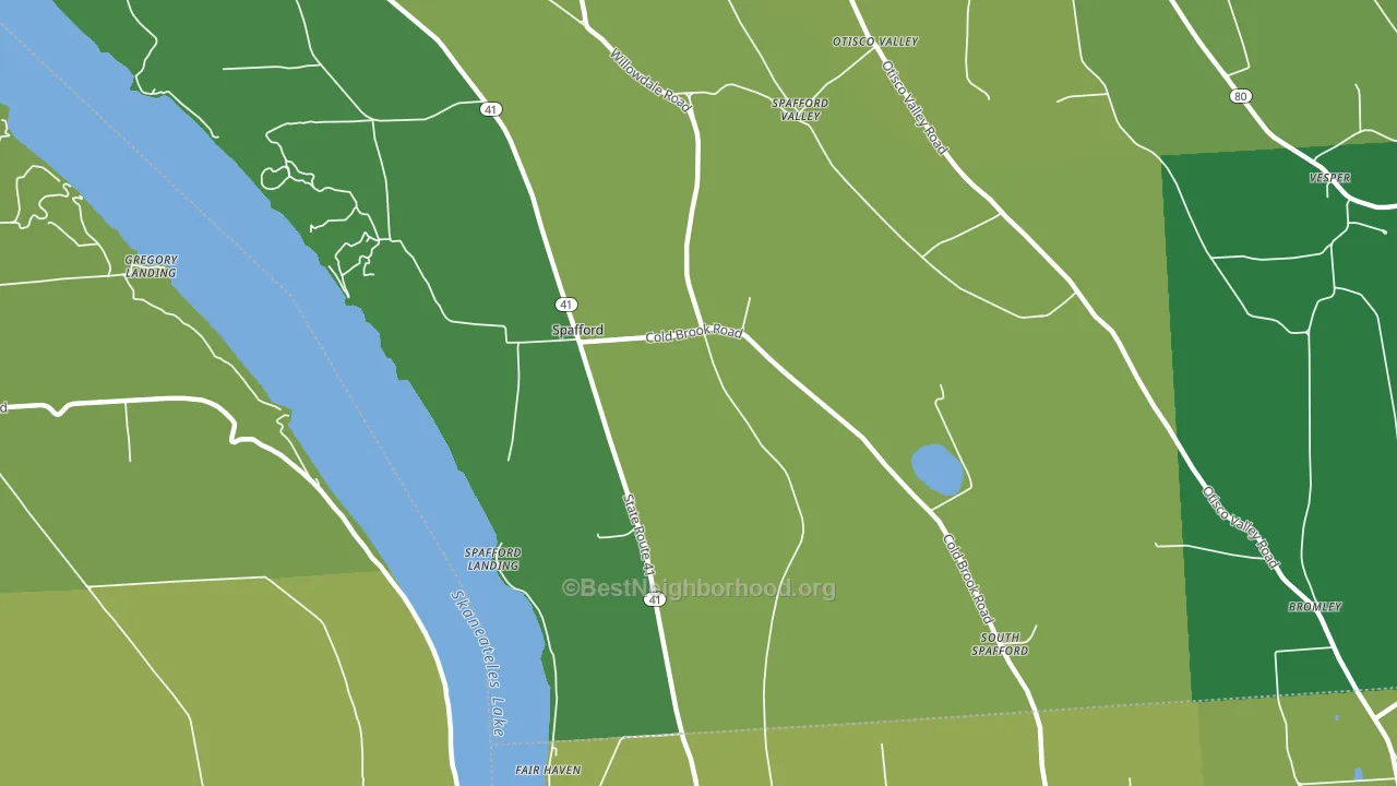 Spafford, NY block-group voter-turnout map