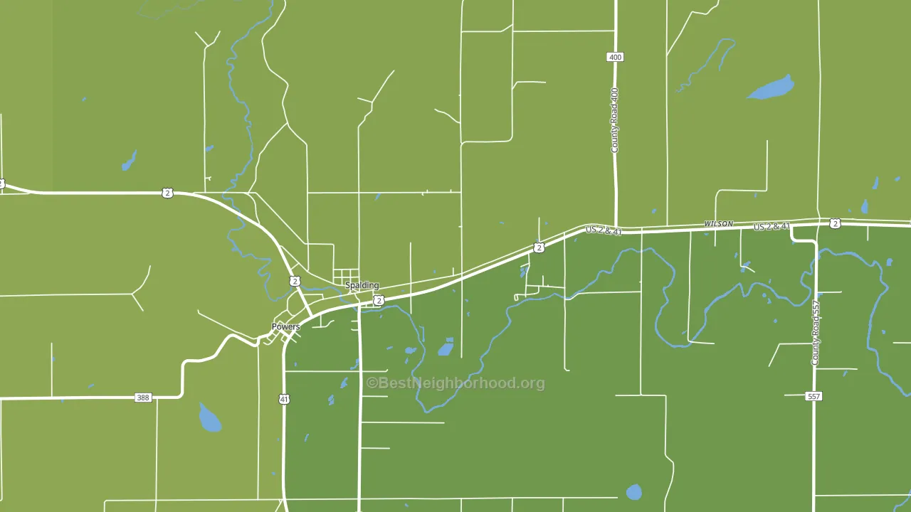Spalding, MI block-group voter-turnout map