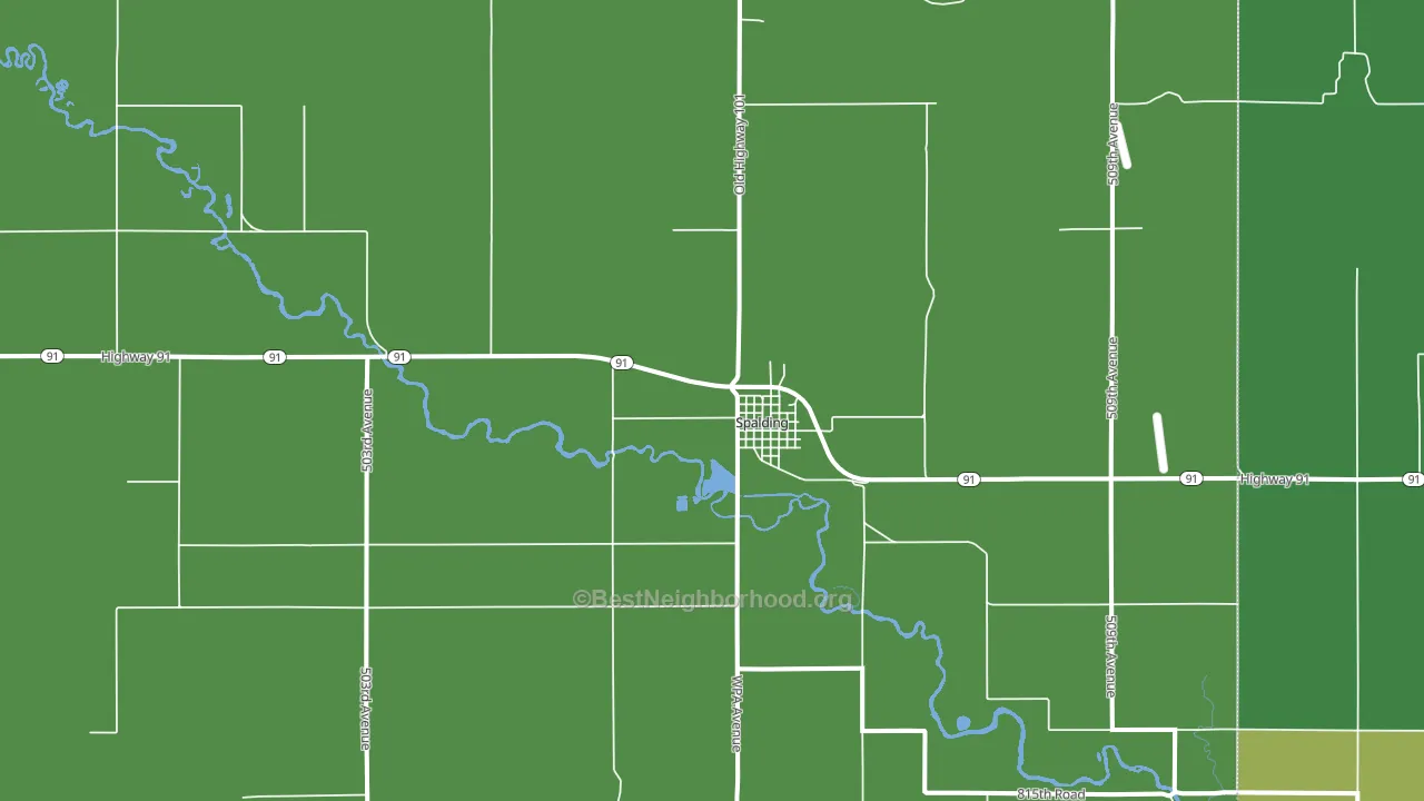Spalding, NE block-group voter-turnout map