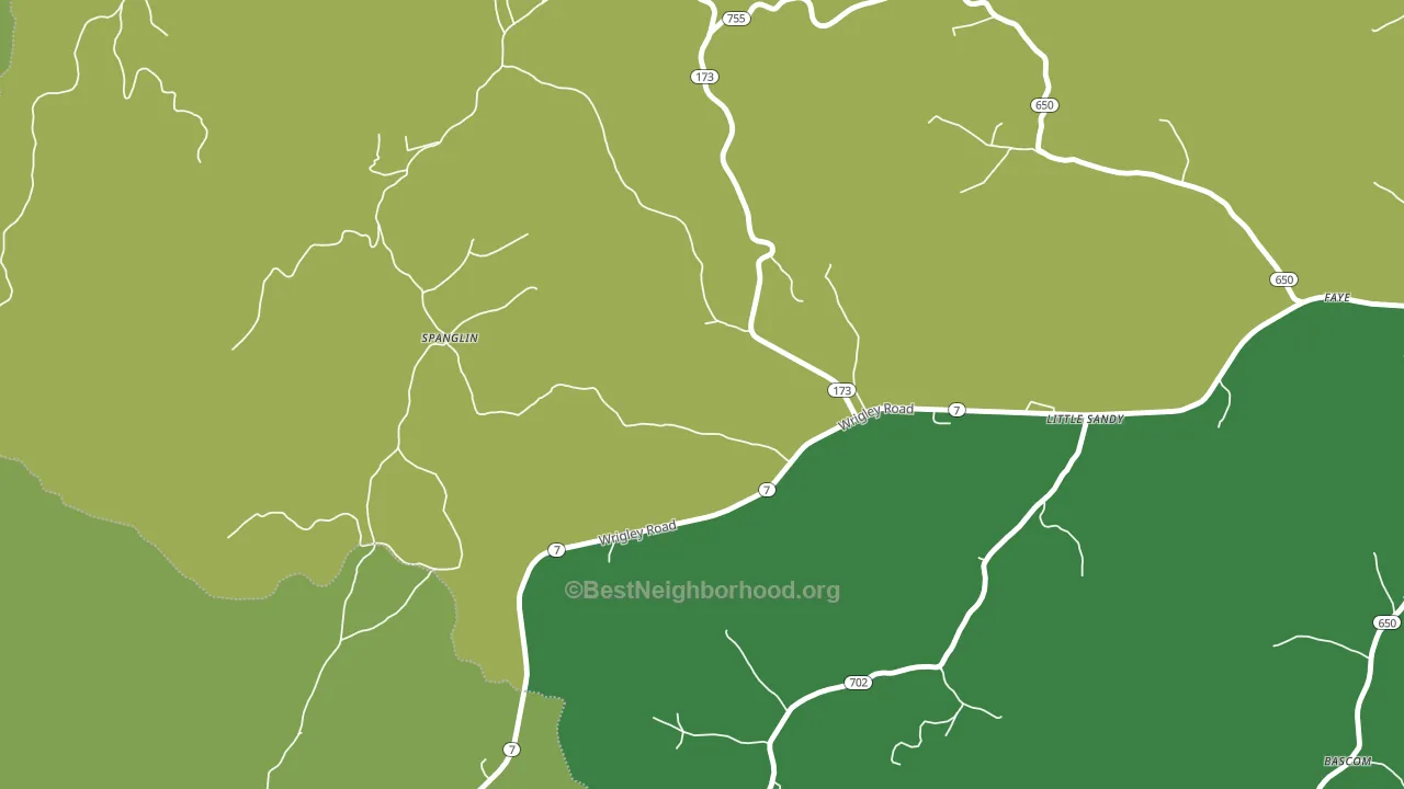 Spanglin, KY block-group voter-turnout map