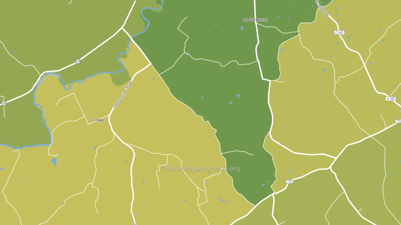 Spargursville, OH block-group voter-turnout map