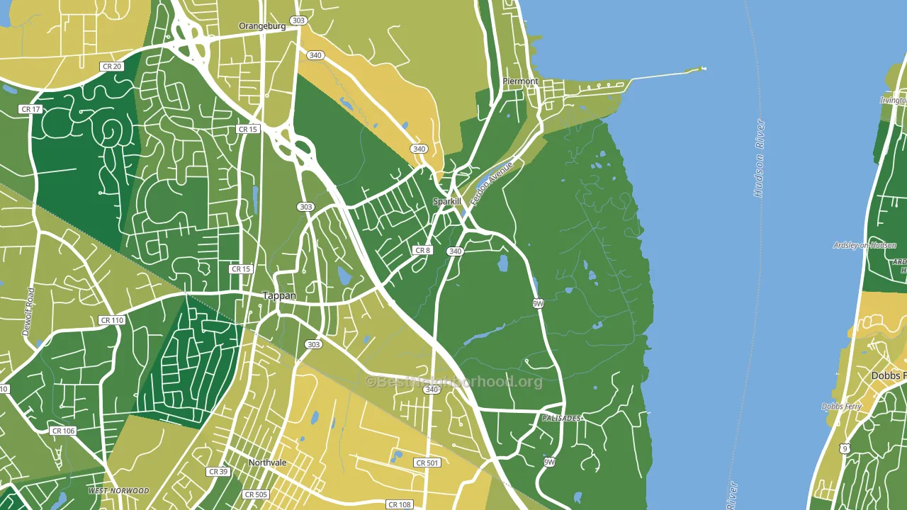 Sparkill, NY block-group voter-turnout map