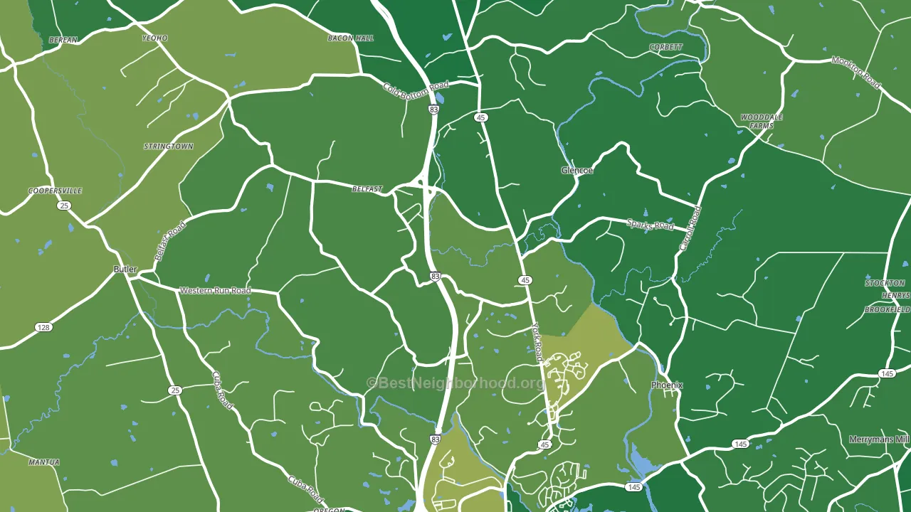 Sparks Glencoe, MD block-group voter-turnout map
