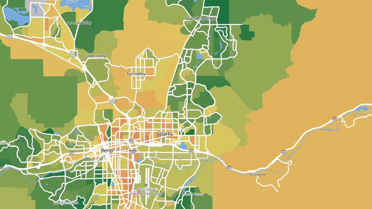 Sparks, NV block-group voter-turnout map