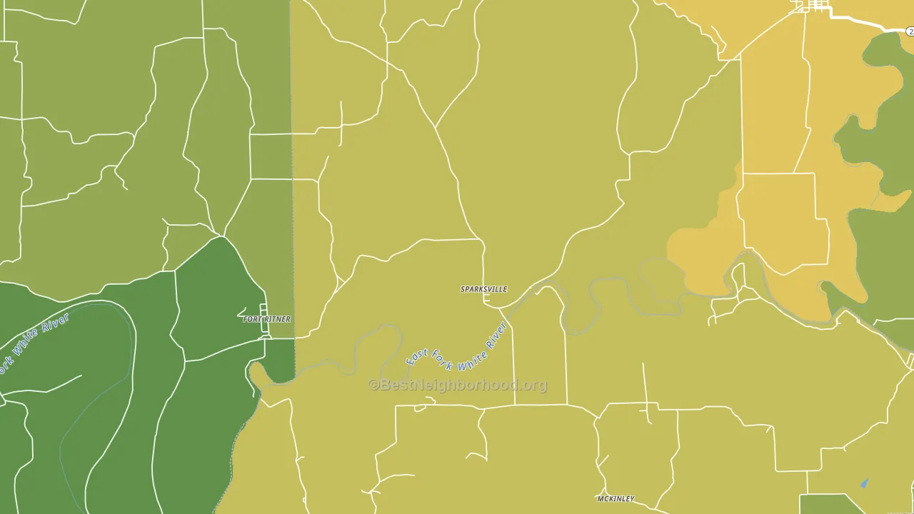 Sparksville, IN block-group voter-turnout map