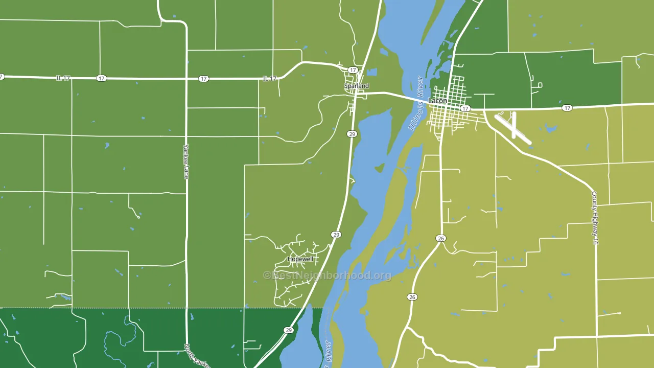 Sparland, IL block-group voter-turnout map