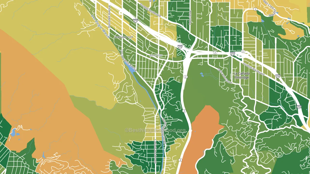 Sparr Heights, Glendale, CA block-group voter-turnout map