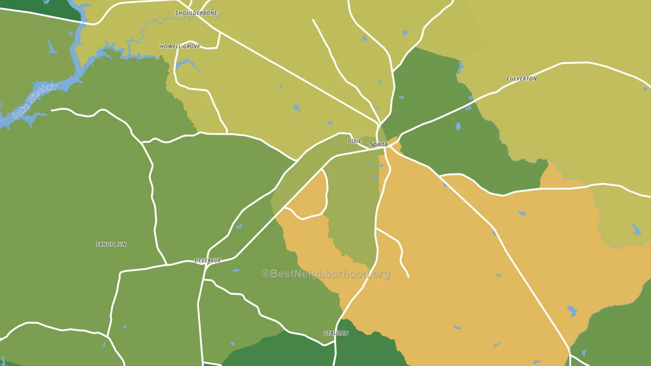 Sparta, GA block-group voter-turnout map