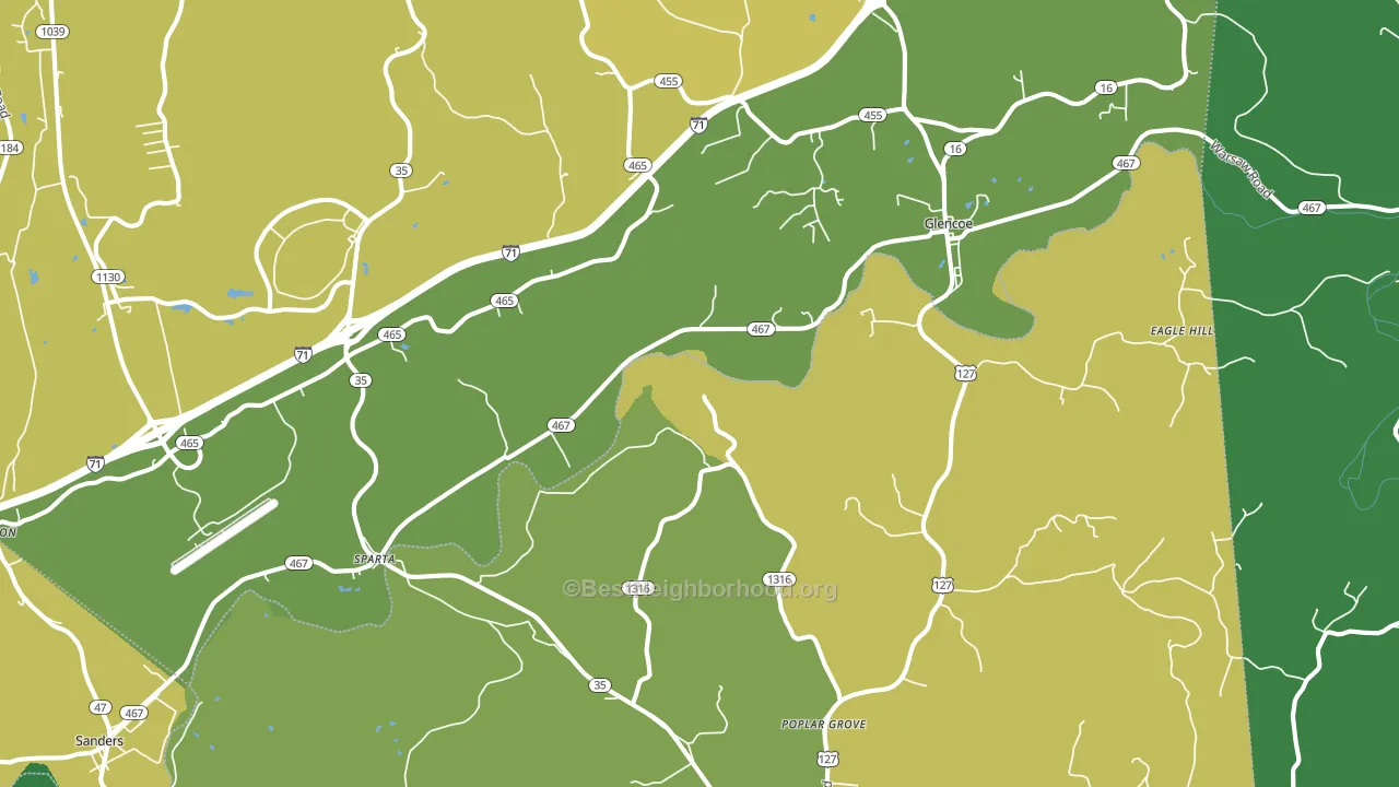 Sparta, KY block-group voter-turnout map