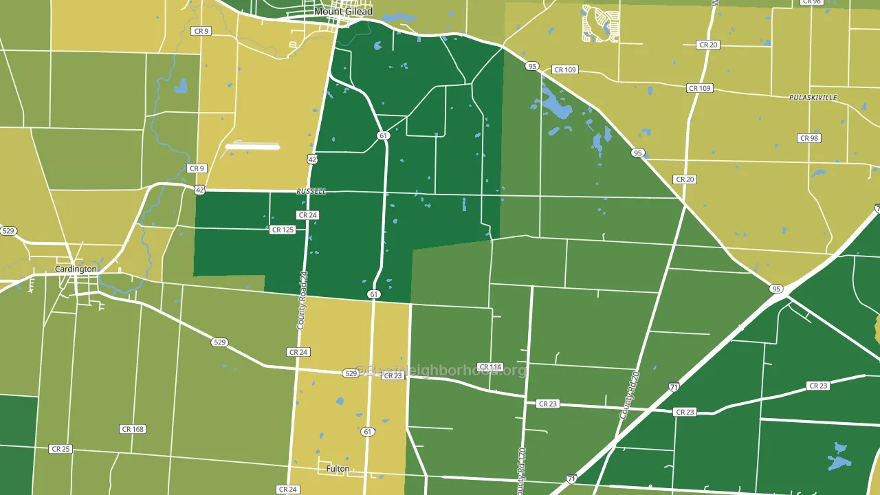 Sparta, OH block-group voter-turnout map