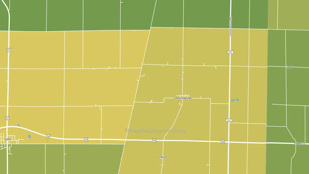 Spartanburg, IN block-group voter-turnout map