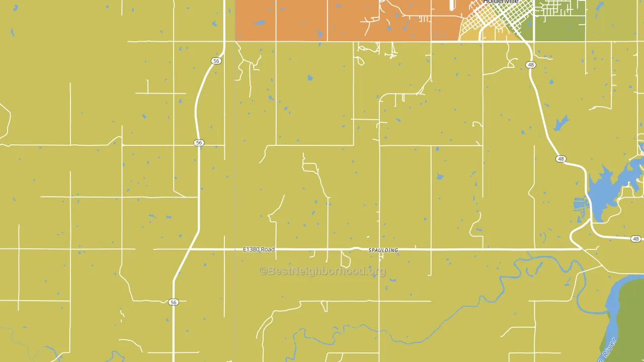 Spaulding, OK block-group voter-turnout map