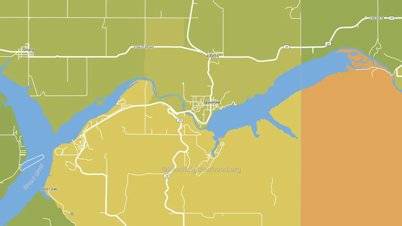 Spavinaw, OK block-group voter-turnout map