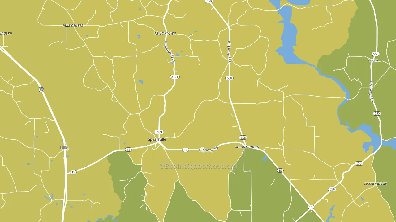 Spearsville, LA block-group voter-turnout map
