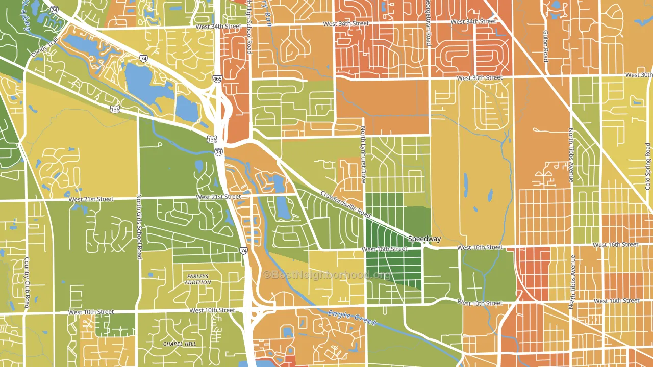 Speedway, IN block-group voter-turnout map
