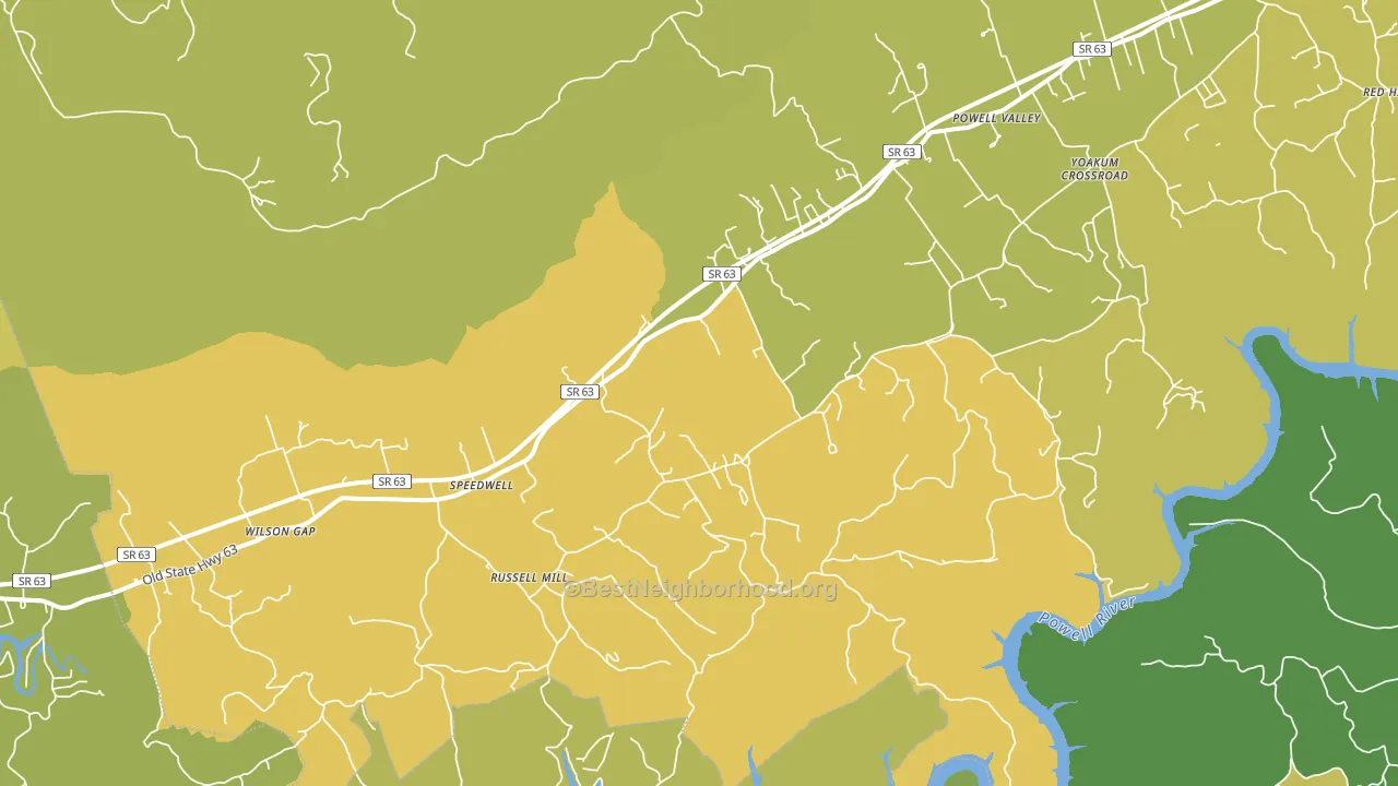 Speedwell, TN block-group voter-turnout map