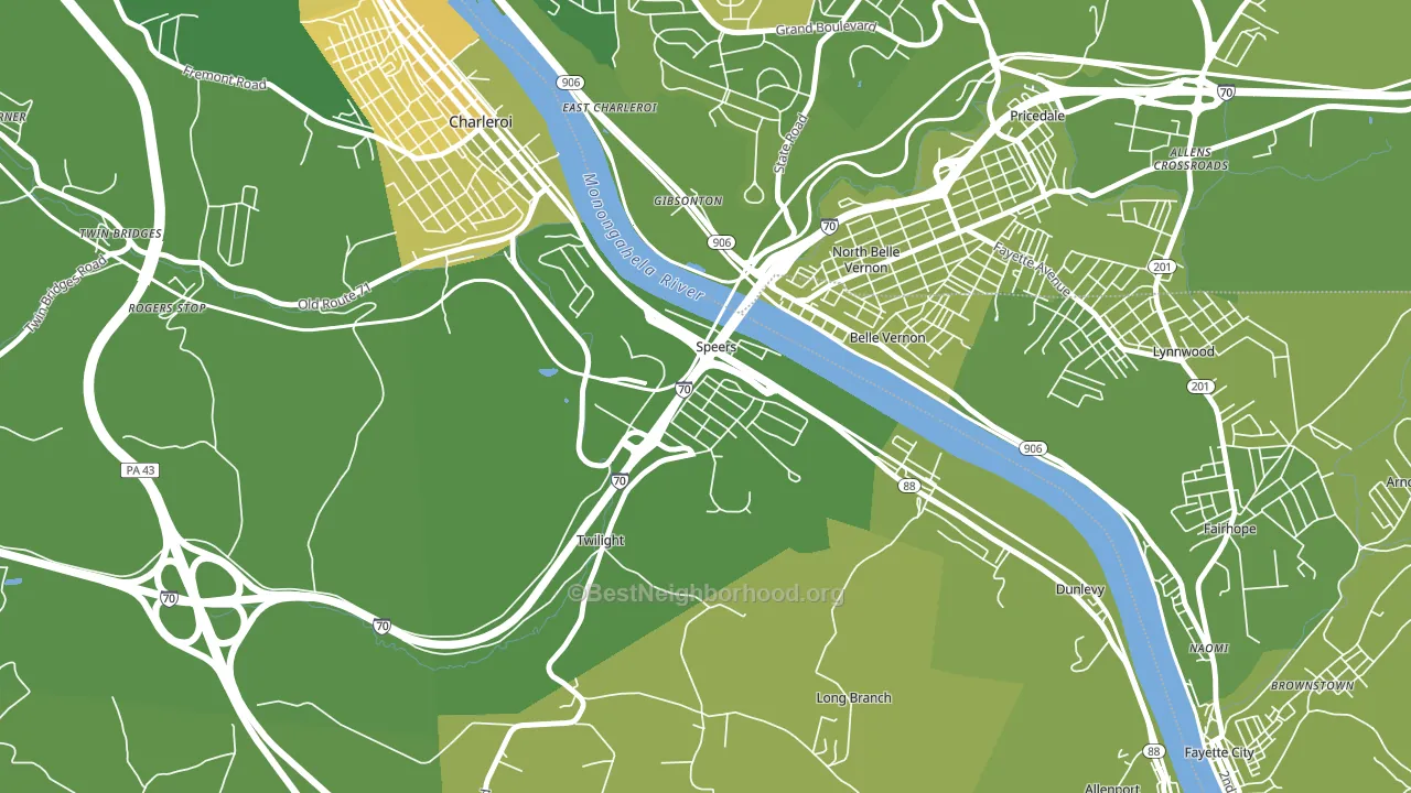 Speers, PA block-group voter-turnout map