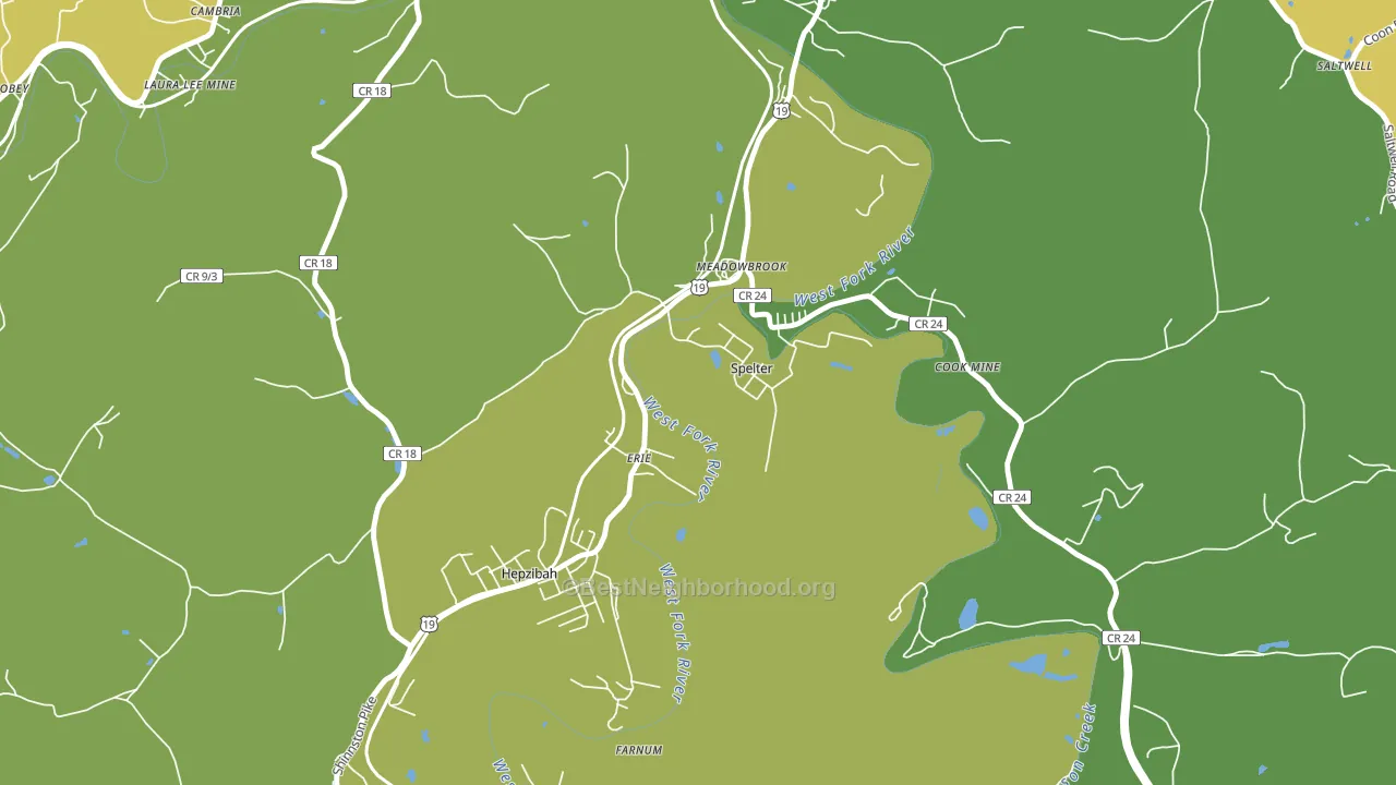 Spelter, WV block-group voter-turnout map