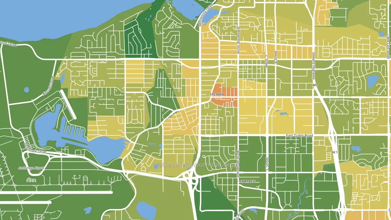 Spenard, Anchorage, AK block-group voter-turnout map