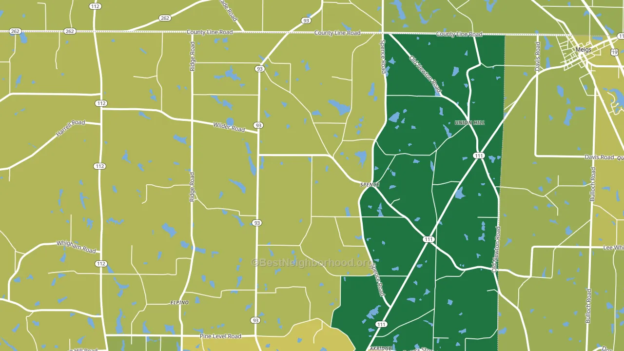 Spence, GA block-group voter-turnout map