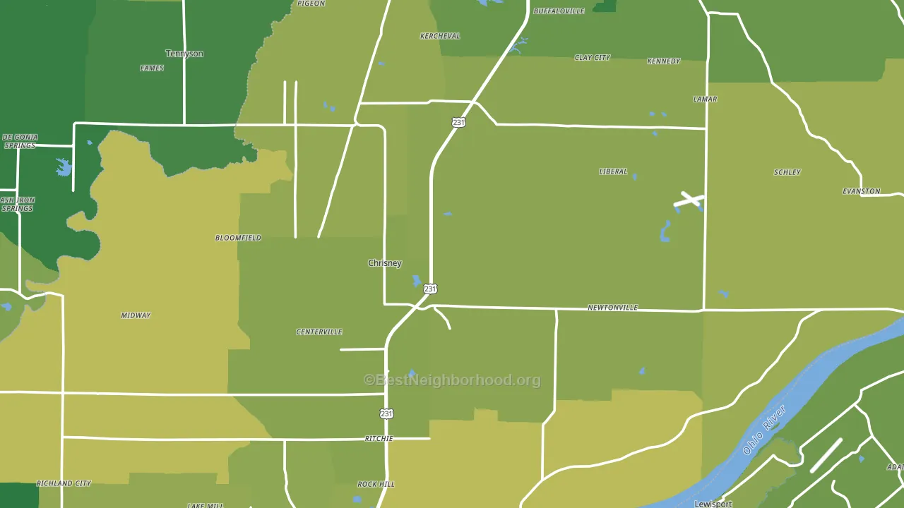 Spencer County, IN block-group voter-turnout map
